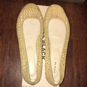 Natural Raffia Ballet Flats
